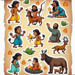 Indian Gods - Religious - Stickers Sheet v34